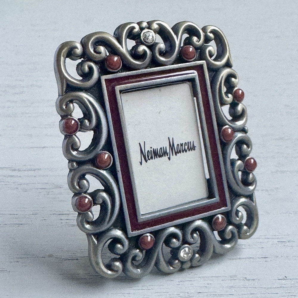 Jay Strongwater Mini Photo Frame Enamel Crystal Easel or Clip for Neiman Marcus